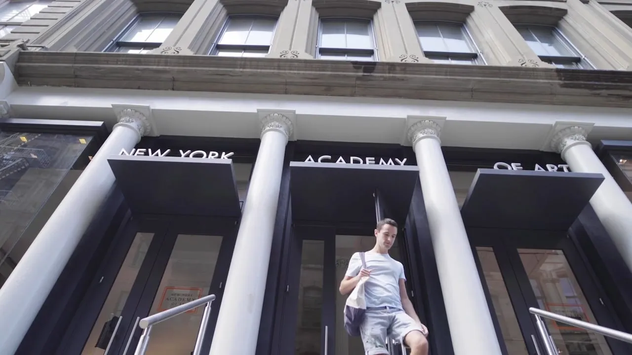 The facade of the New York Academy of Art seen from below.